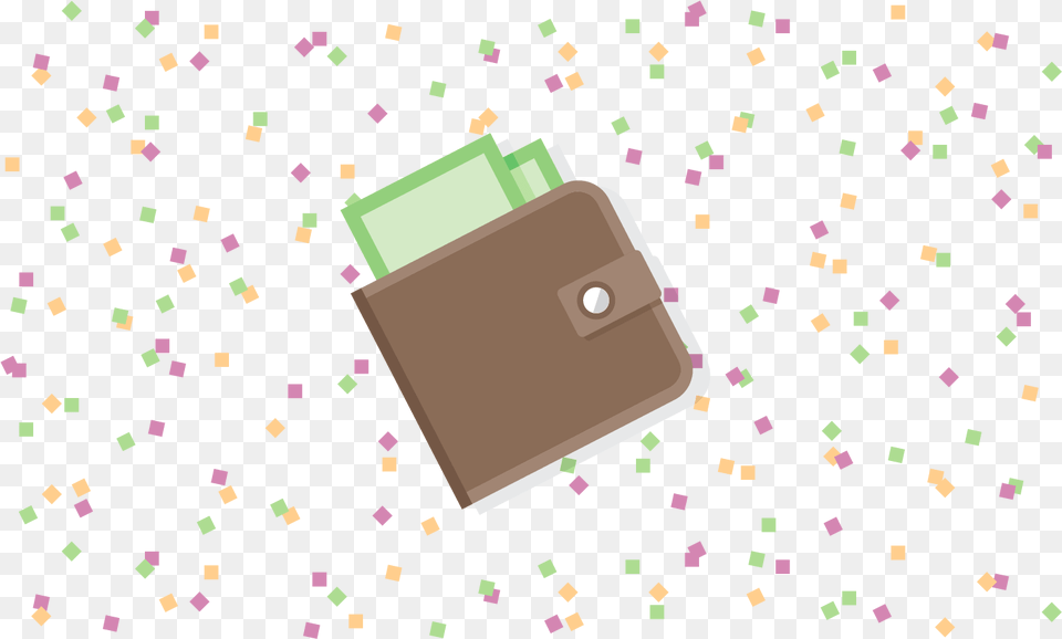 Wallet With New Year S Confetti In Background Portable Network Graphics, Paper Free Transparent Png