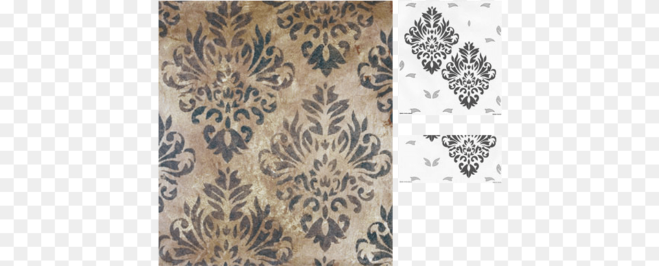 Wallovers English Damask Stencil Wallovers, Art, Floral Design, Graphics, Home Decor Free Transparent Png