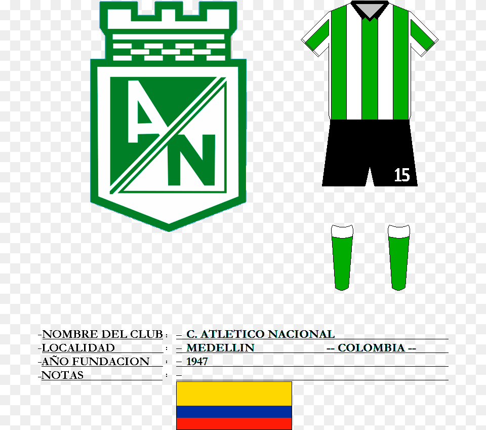 Wallpaper Atletico Nacional Escudo Imagen Atletico Atletico Nacional, Clothing, Shirt, T-shirt Free Transparent Png