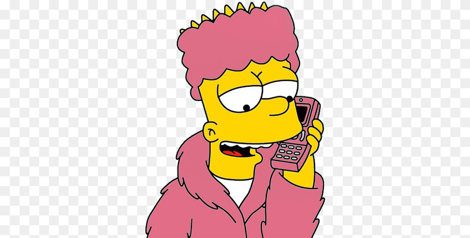 Wallpaper Bart And Simpsons Bart Simpson On The Phone, Electronics, Cartoon, Baby, Person Png Image