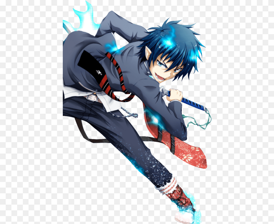 Wallpaper Blue Exorcist Anime Katana, Publication, Book, Comics, Adult Png Image