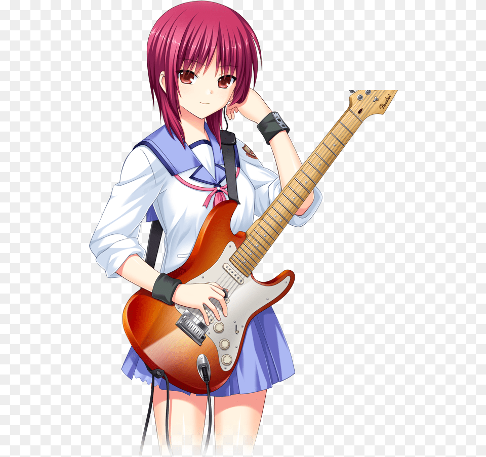 Wallpaper Girl With Guitar Angel Beats Masami Iwasawa, Book, Comics, Publication, Musical Instrument Png