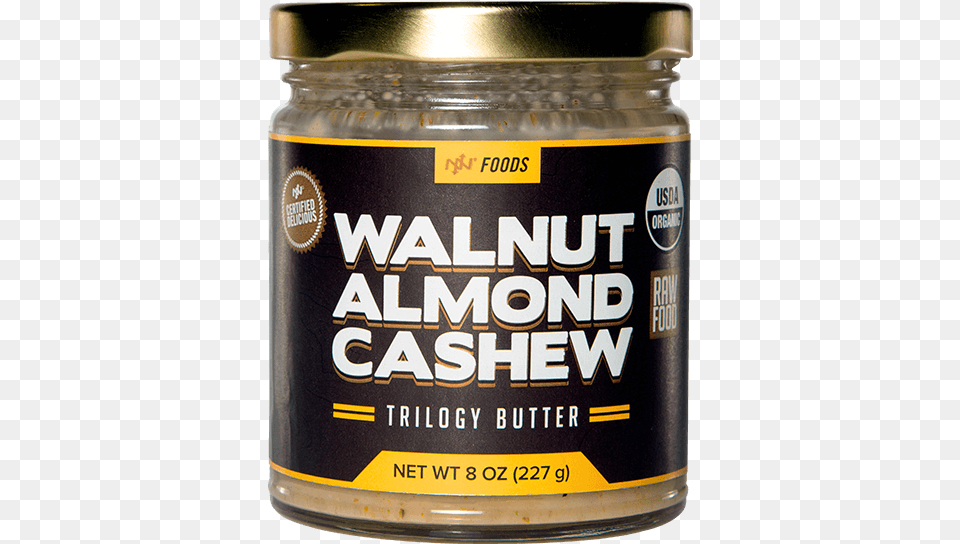 Walnut Almond Cashew Trilogy Butter Onnit Walnut Almond Cashew Trilogy Butter 100 Raw, Food, Can, Tin, Mustard Png Image