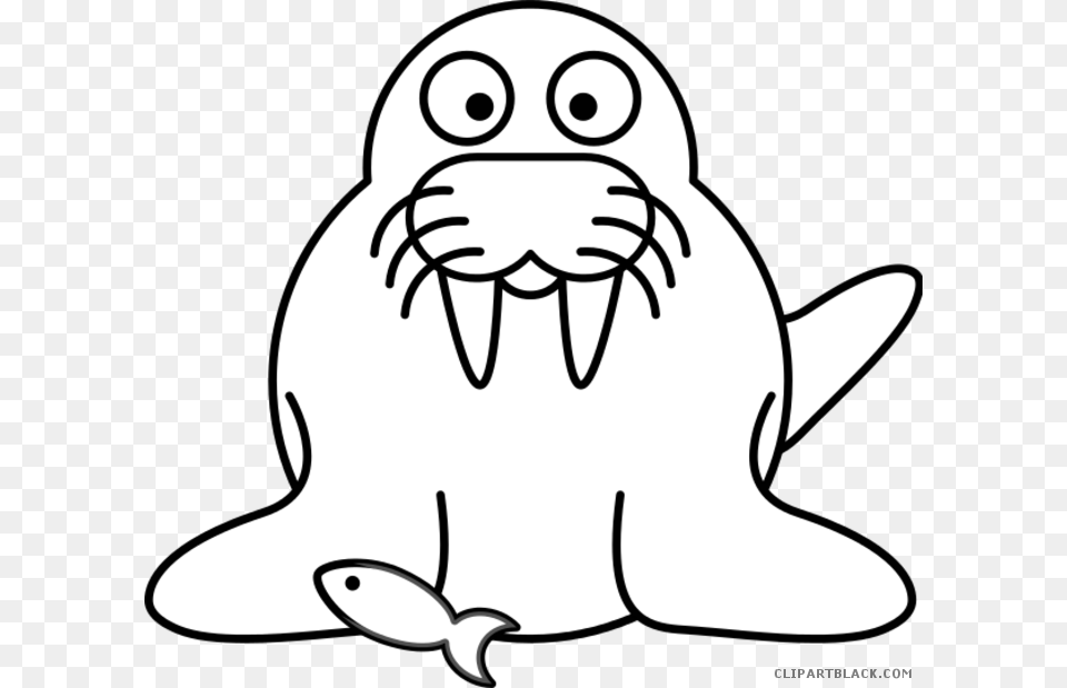 Walrus Clipart Black And White, Stencil, Animal, Mammal, Rat Free Png