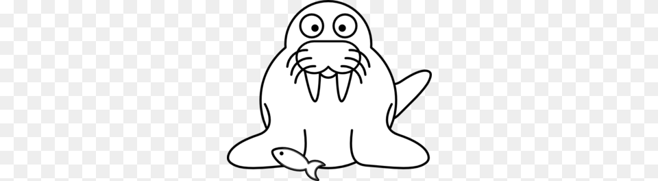 Walrus Outline Clip Art, Stencil, Animal, Fish, Sea Life Free Png Download