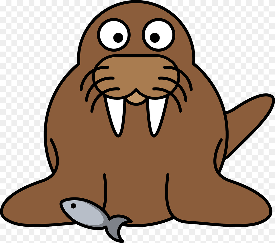 Walrus With Big Eyes Clipart, Animal, Mammal, Sea Life, Fish Free Png Download