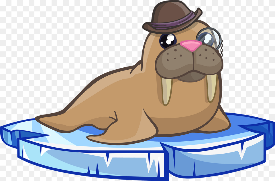 Walrus With Monocle Clipart, Animal, Sea Life, Mammal, Fish Free Png