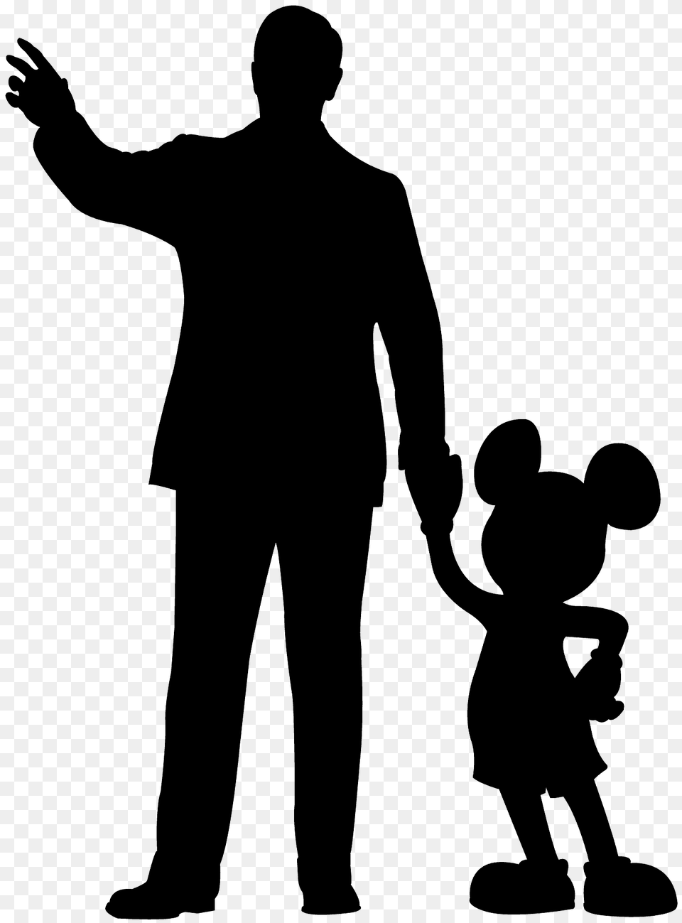 Walt Disney And Mickey Silhouette, Adult, Male, Man, Person Png