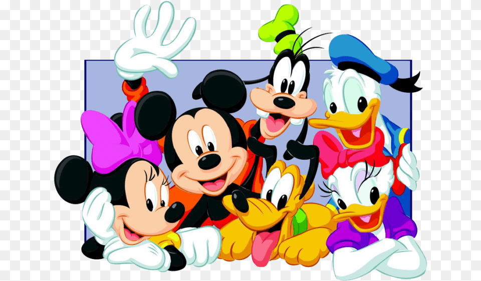 Walt Disney Cartoon Characters Mickey Mouse And Gang, Art, Graphics, Baby, Person Png Image