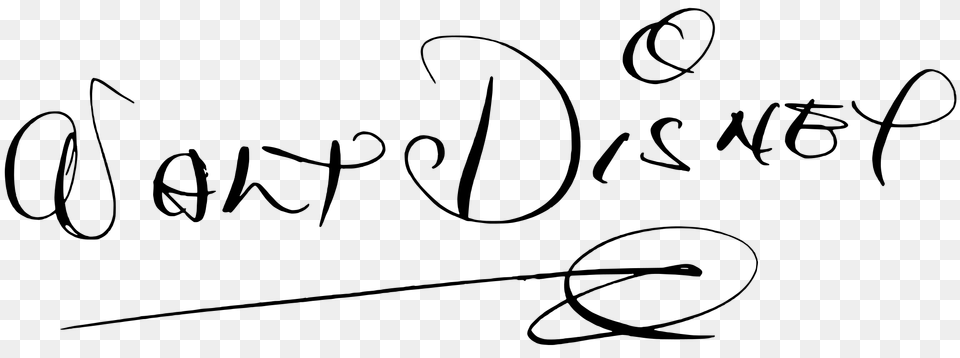 Walt Disney Signature, Gray Png Image