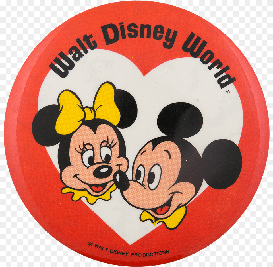 Walt Disney World Minnie And Mickey Entertainment Button Cartoon, Badge, Logo, Symbol, Toy Free Png