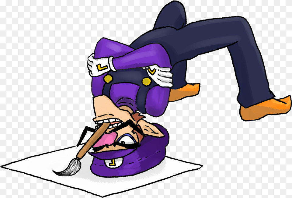 Waluigi, Cleaning, Person, Purple, Baby Free Png
