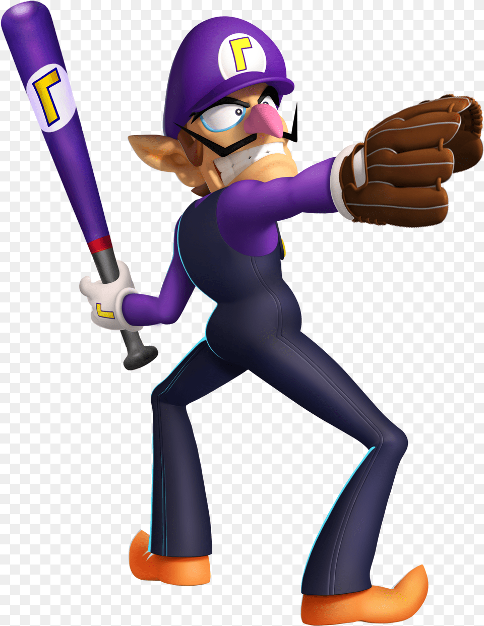 Waluigi Baseball Waluigi With A Gun, Person, People, Adult, Sport Png Image