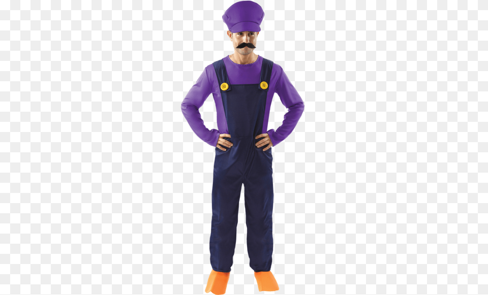 Waluigi Costume Mario Luigi Wario Waluigi Costume, Clothing, Person, Adult, Man Free Transparent Png