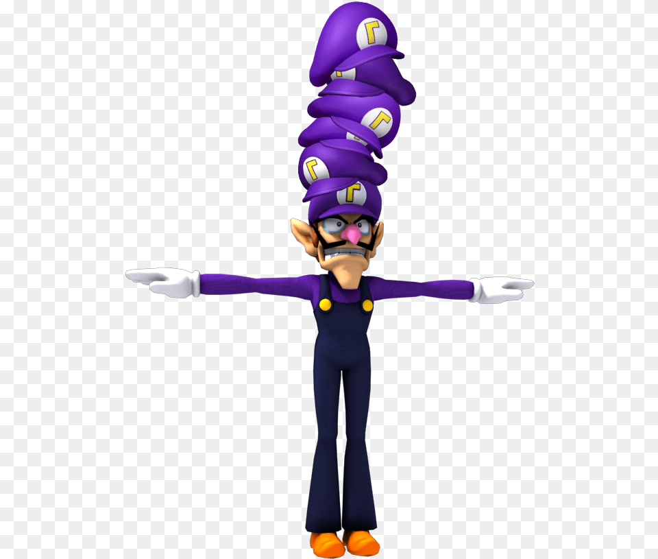 Waluigi S Hat On Waluigi S Hat On Waluigi S Hat On T Pose Fortnite, Clothing, Glove, Person, Purple Png