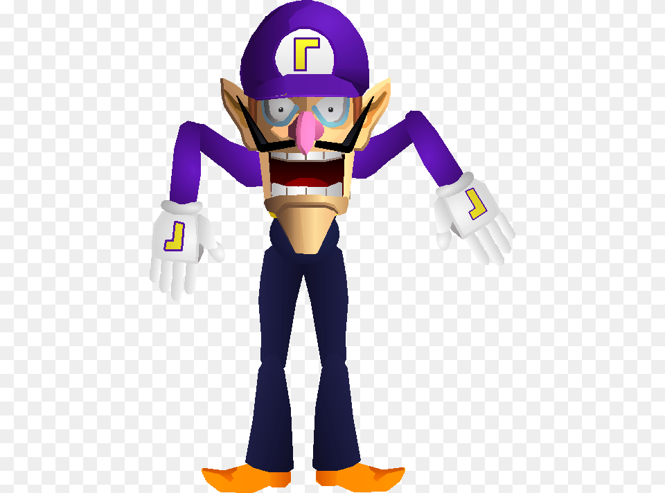 Waluigi Shocked, Person, Clothing, Glove, Face Png