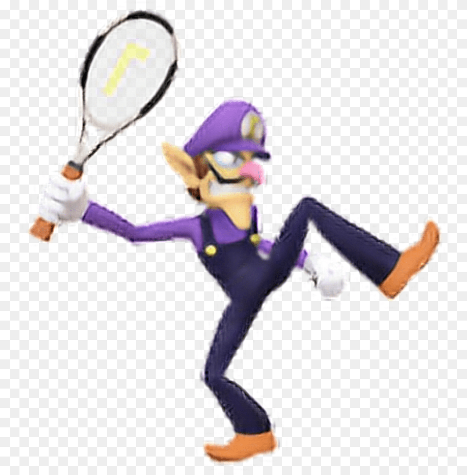 Waluigi Smashultimate Waluigi Render From Smash Bros, Person, Racket, Face, Head Png