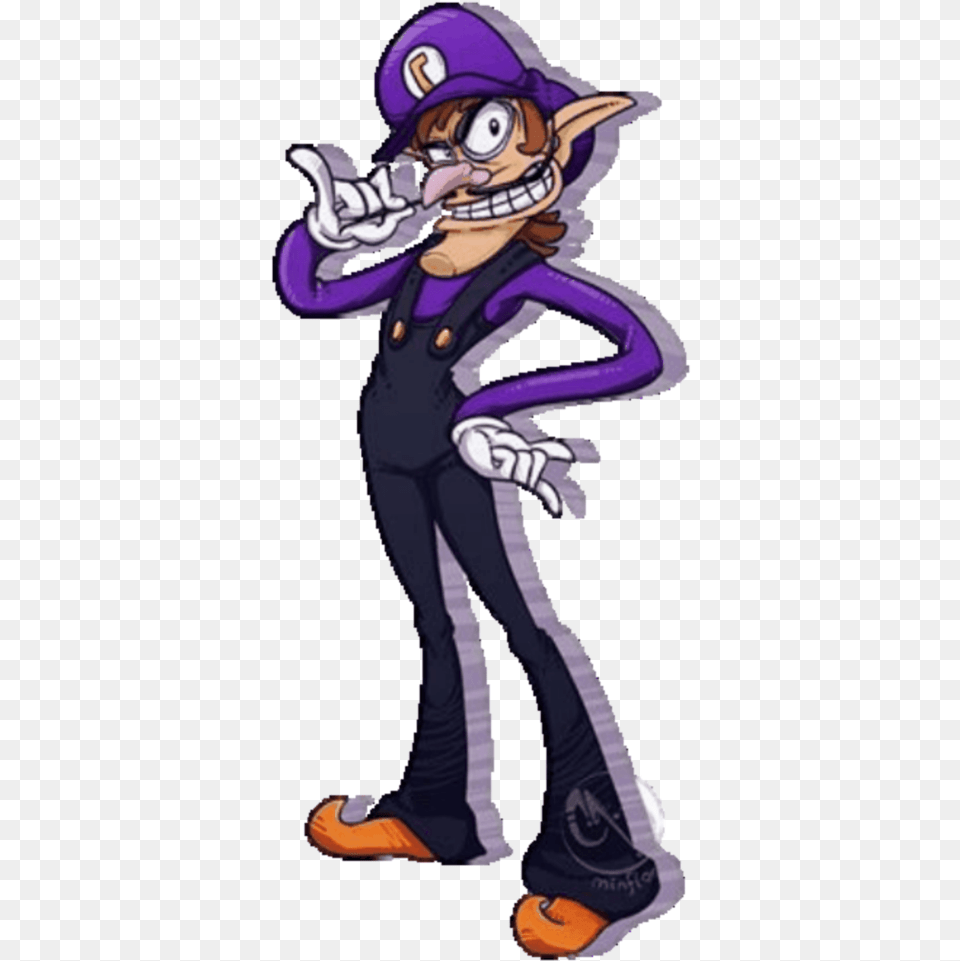 Waluigi Waluigitime Supersmashbros Supersmashbrosultimate Cartoon, Book, Comics, Publication, Purple Free Png