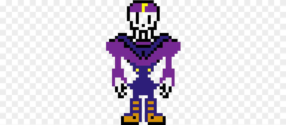 Waluigi X Papyrus Undertale Pixel Art, Purple Free Png Download