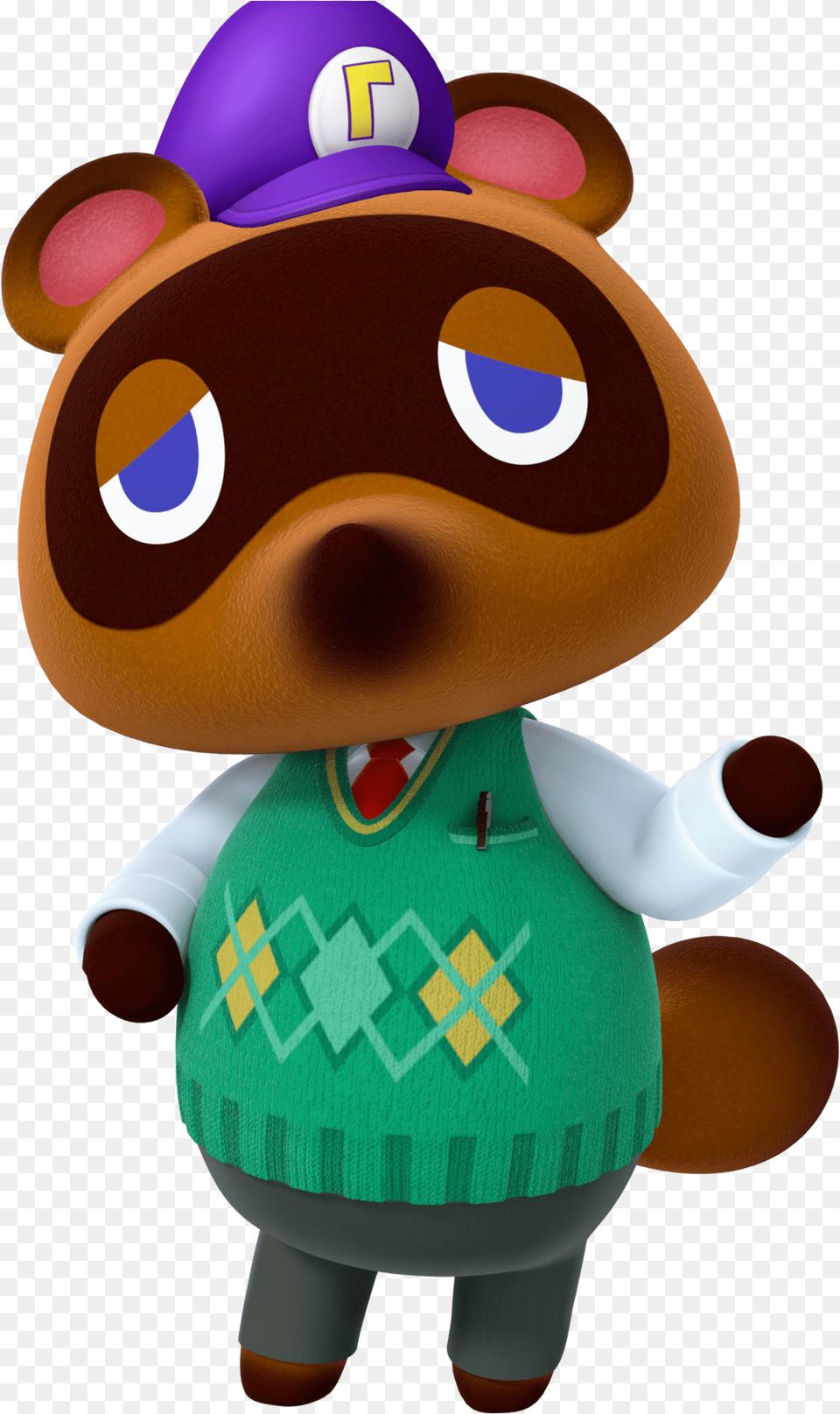 Waluigis Hat On Tom Nook Animal Crossing Character Tom Nook, Plush, Toy Png