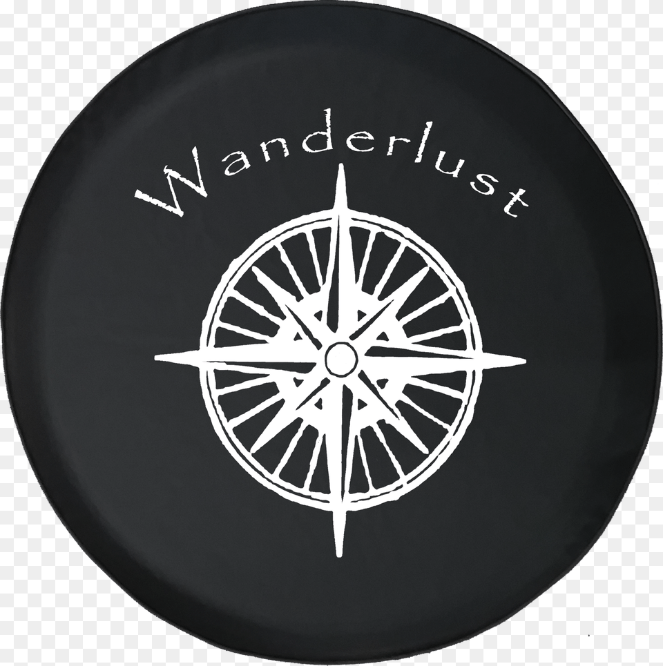 Wanderlust Nautical Star Compass Spare Tire Cover Fits Gathering City From Above, Machine, Wheel, Disk Free Png