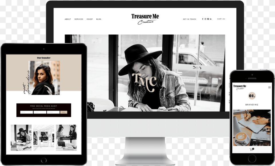 Wandersouls Creative Squarespace Web Designer Web Design, Hat, Clothing, Phone, Person Free Png Download