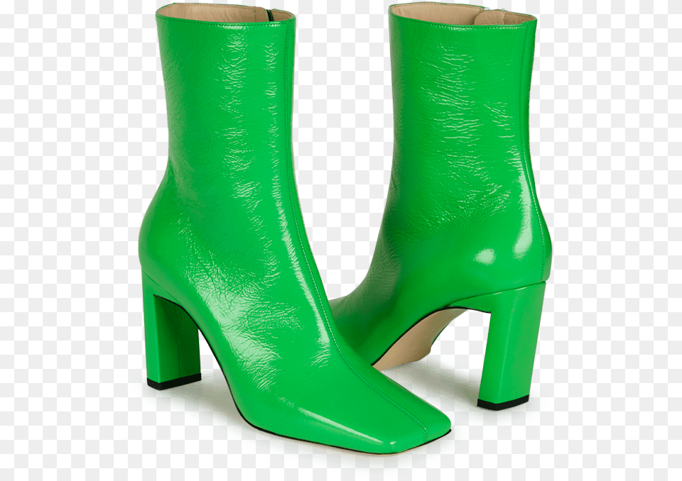 Wandler Isa Boot Shiny Apple Cipele Sa Kockastim Vrhom, Clothing, Footwear, High Heel, Shoe Free Png Download