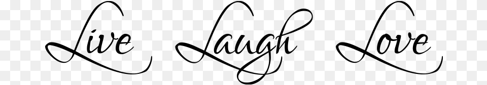 Wandtattoo Live Laugh Love Calligraphy, Gray Free Transparent Png