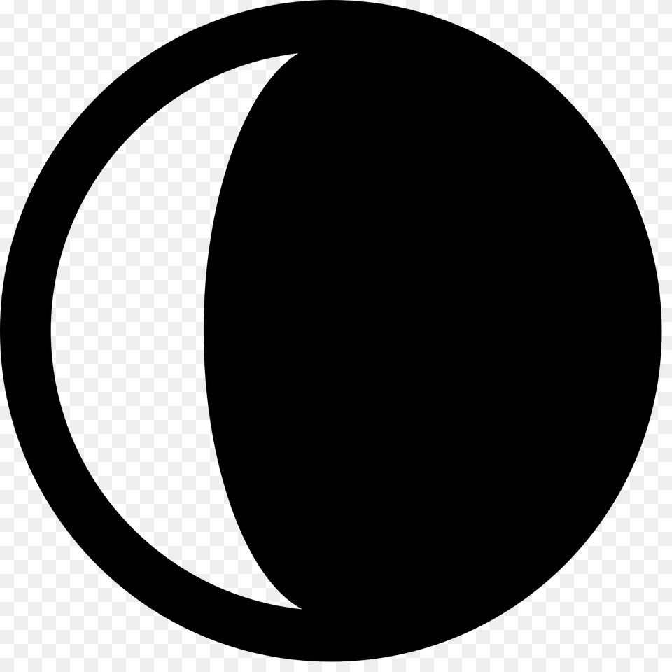 Waning Crescent Icon, Gray Free Transparent Png