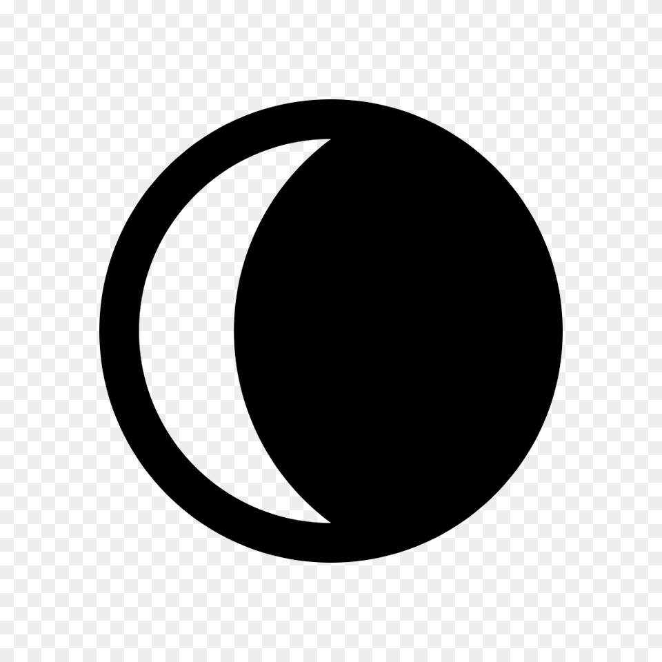 Waning Crescent Moon Symbol, Gray Png Image