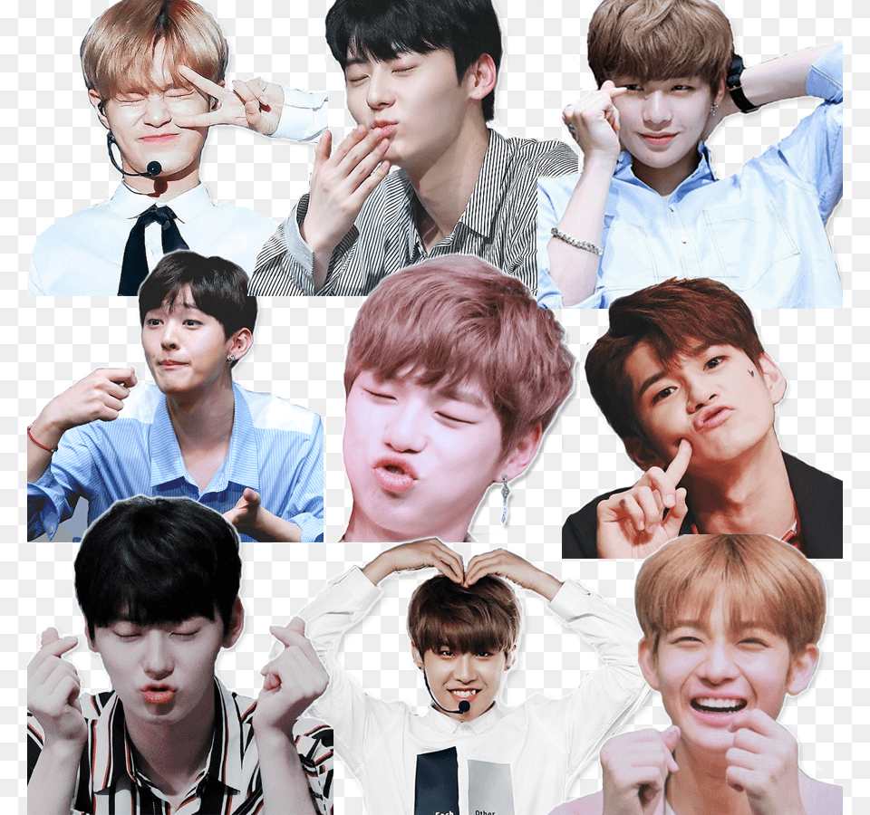 Wanna One Telegram Sticker Pack Now Wanna One Pack, Head, Person, Face, Collage Free Png Download