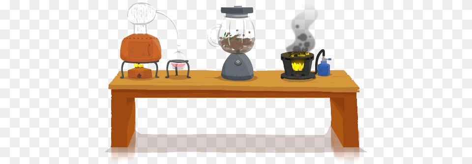 Want To Make Magic Potions Potions On Table Cartoon, Lamp, Furniture, Coffee Table, Mixer Free Transparent Png