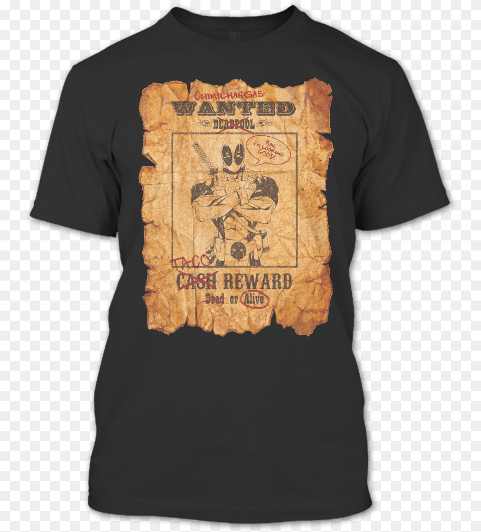Wanted Deadpool Ryan Reynolds T Shirt Deadpool Wanted Poster, Clothing, T-shirt, Adult, Bride Free Png