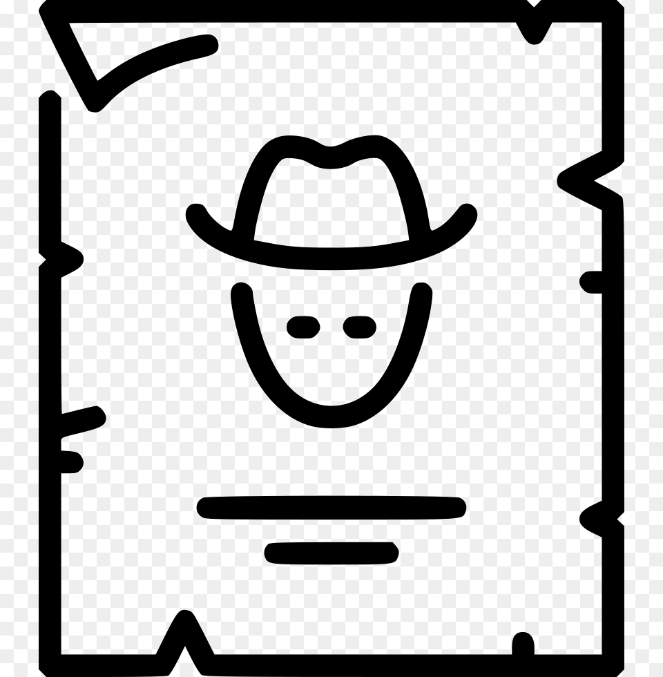 Wanted Icon, Clothing, Hat, Stencil, Cowboy Hat Png Image