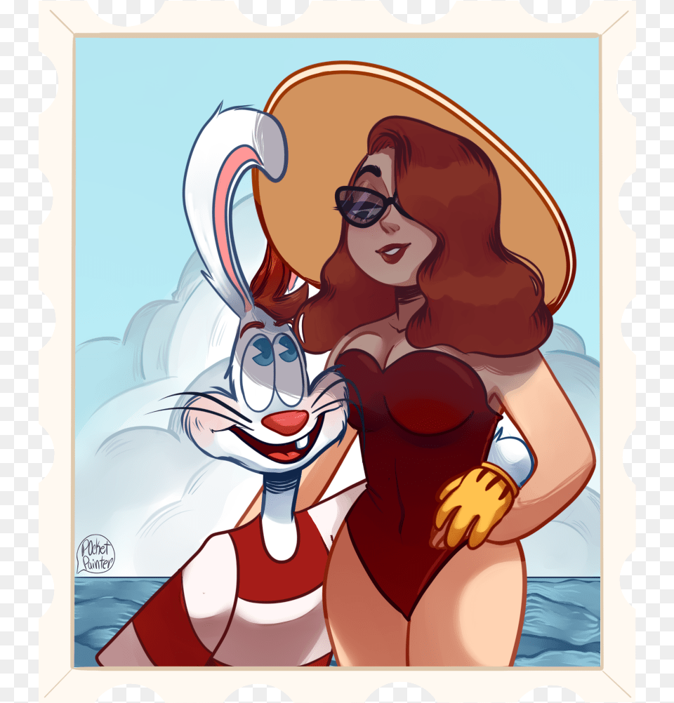 Wanted To Draw Everyones Favorite Power Couple In Jessica Roger Rabbit Beach, Book, Comics, Publication, Baby Free Png