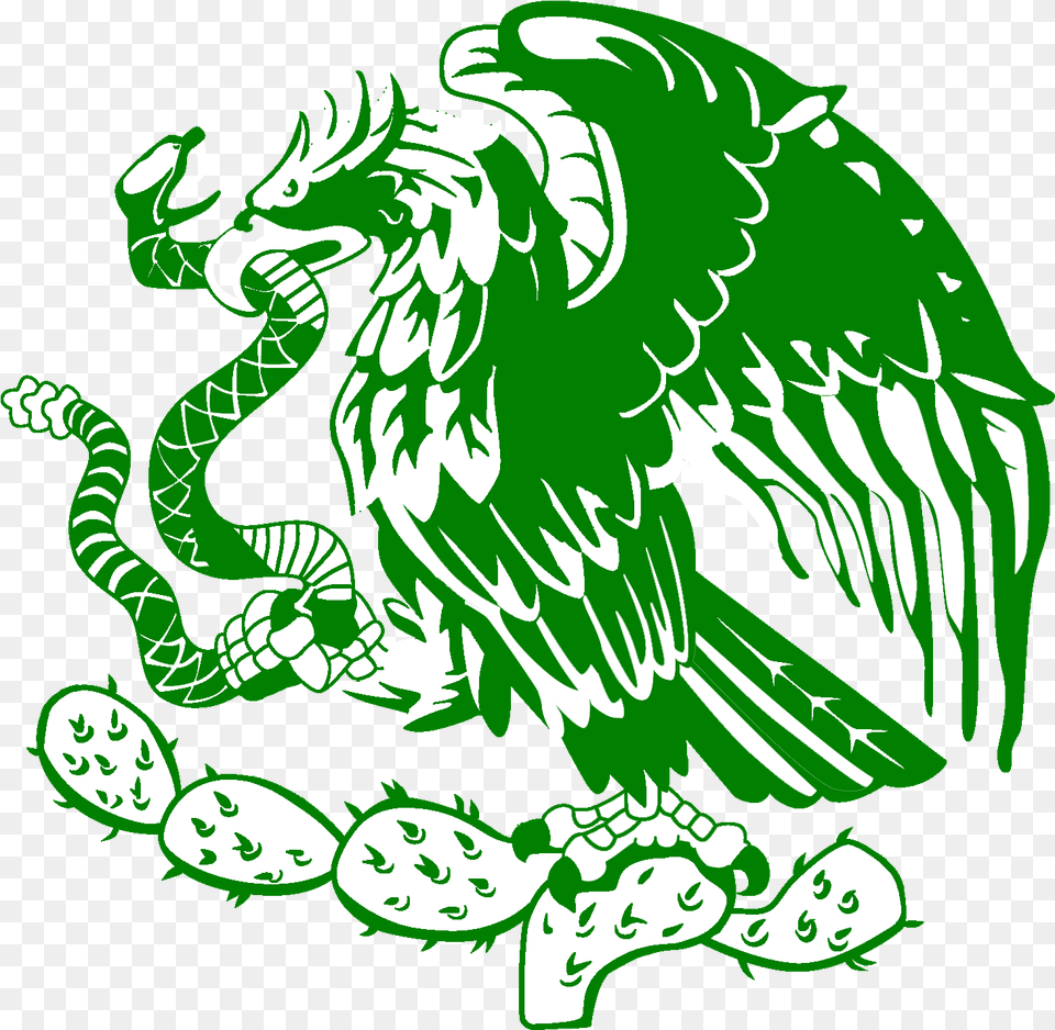 Wappen Mexico Ralfr 01 Eagle Snake Throw Blanket, Green, Animal, Dinosaur, Reptile Free Png Download