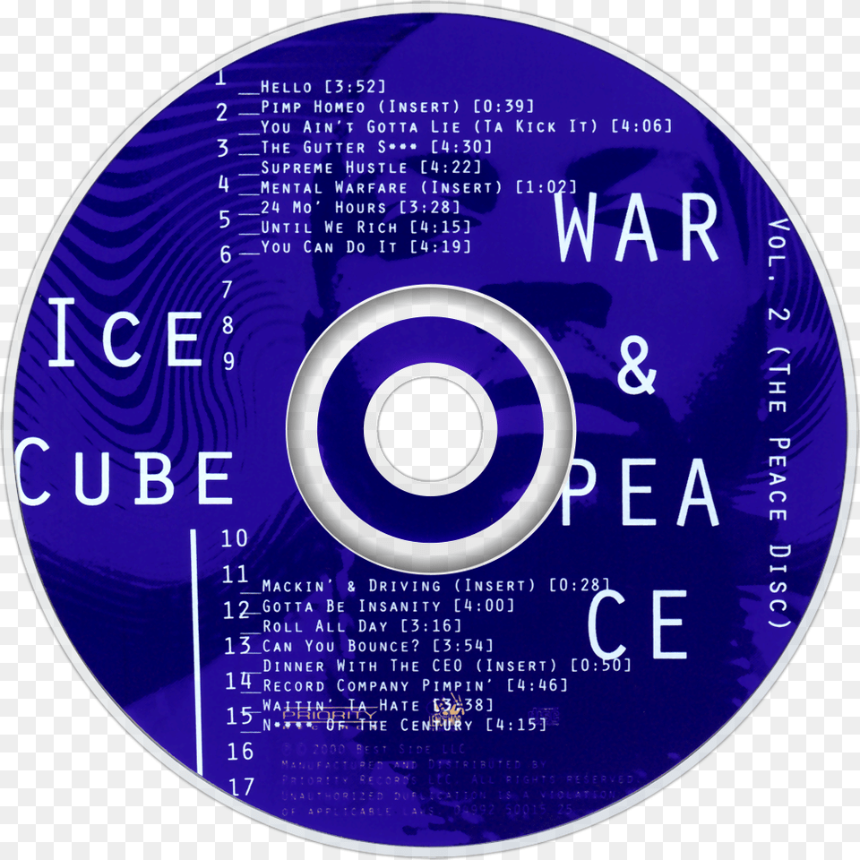 War Amp Peace Vol Ice Cube War And Peace Vol 2 Cd, Disk, Dvd Free Png