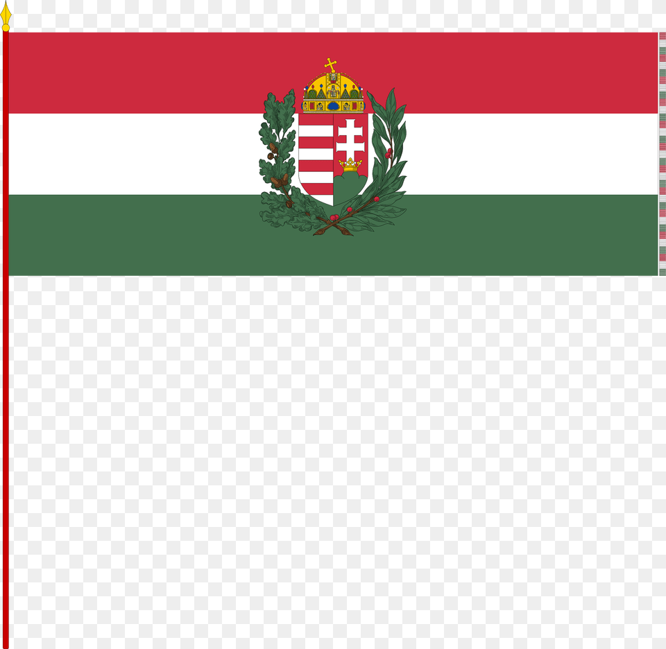 War Flag Of Hungary 1939 1945 Size Ii With Staff Clipart, Plant, Logo Png Image