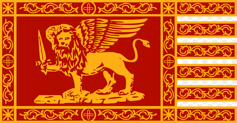War Flag Of Venice Clipart, Animal, Lion, Mammal, Person Free Png Download