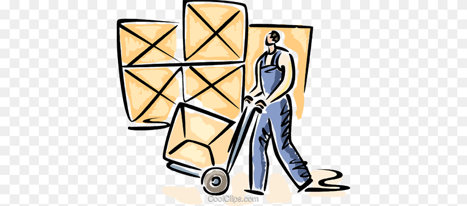 Warehouse Worker Is Moving Boxes Royalty Vector Clip Art, Adult, Man, Male, Person Free Png