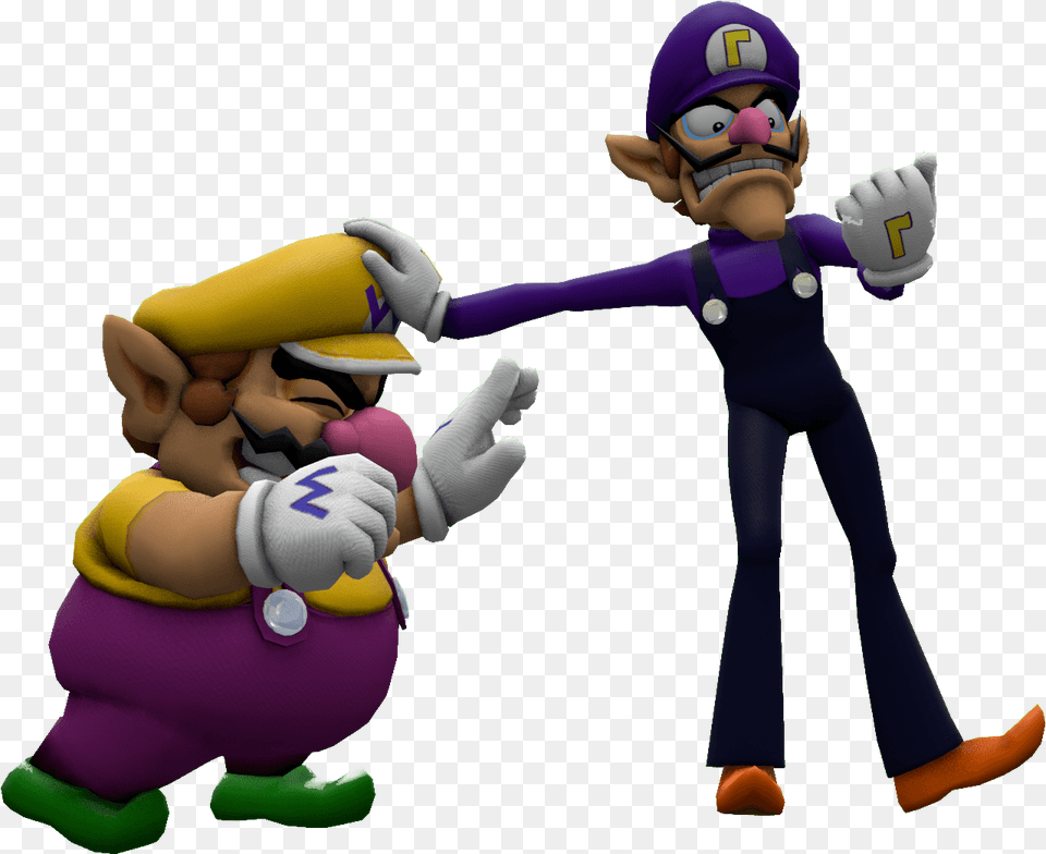 Wario And Waluigi Vector Library Library Wario And Waluigi, Baby, Person, Toy, Game Free Png Download