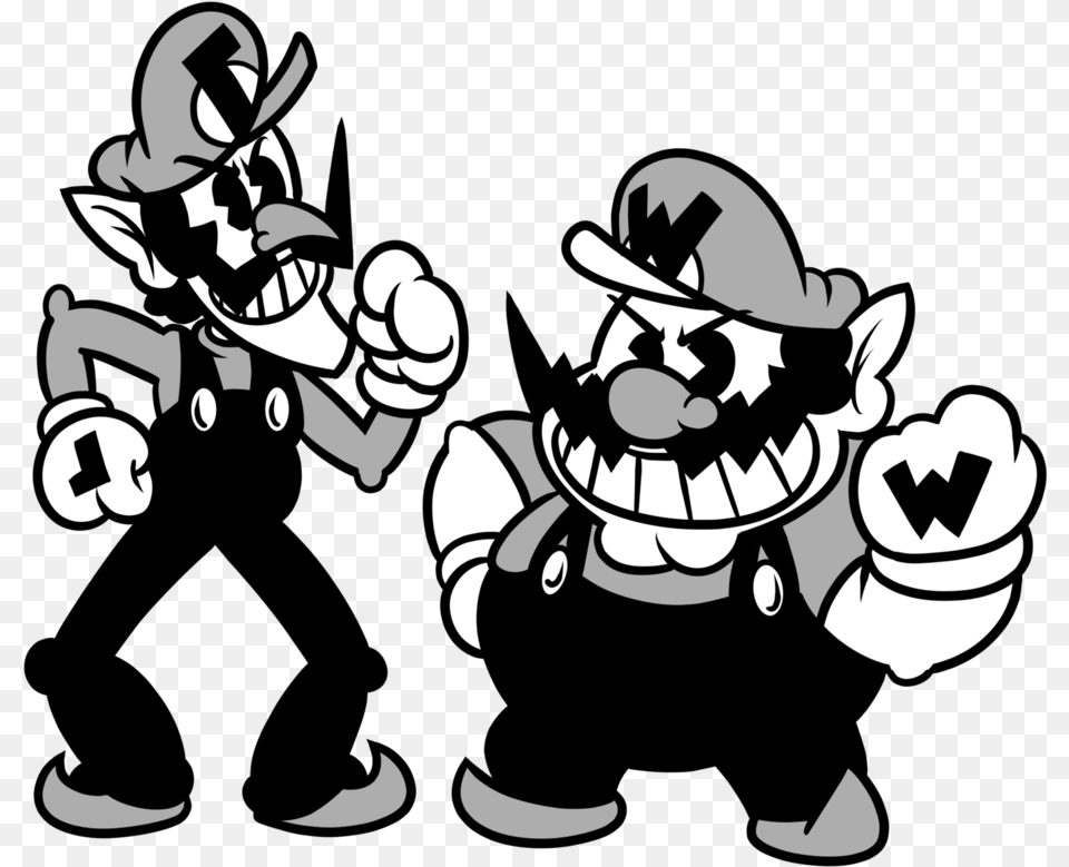 Wario Black And White, Stencil, Baby, Person, Clothing Png Image