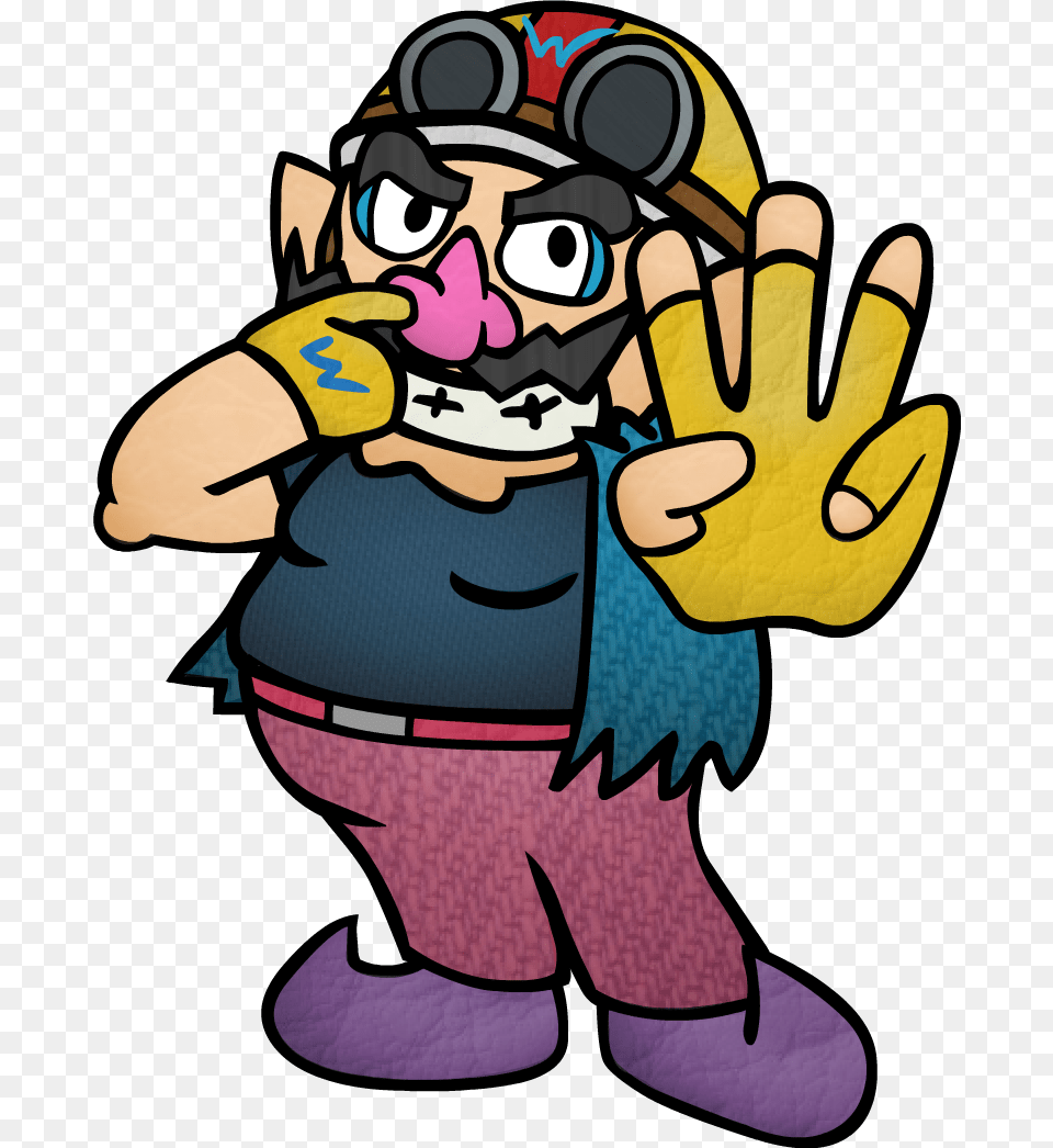 Wario In His Biker Outfit As He Appears In Brawl Minus Brawl Minus Art, Baby, Person, Face, Head Free Transparent Png