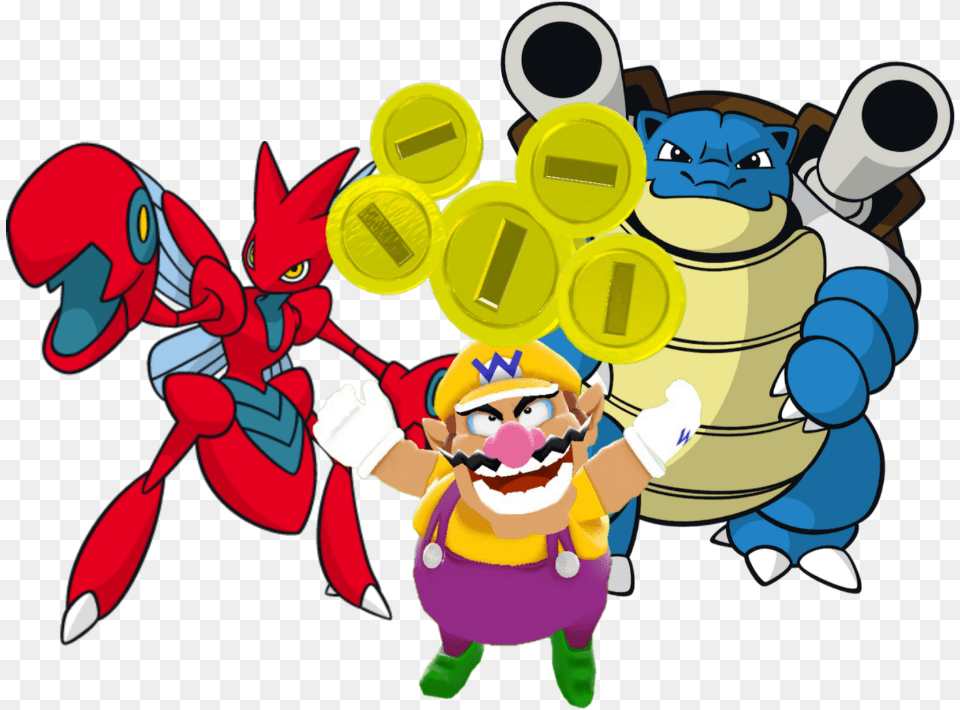 Wario Scizor Sticker By Eidel E 2 Blastoise Pokemon, Baby, Person, Clothing, Glove Png