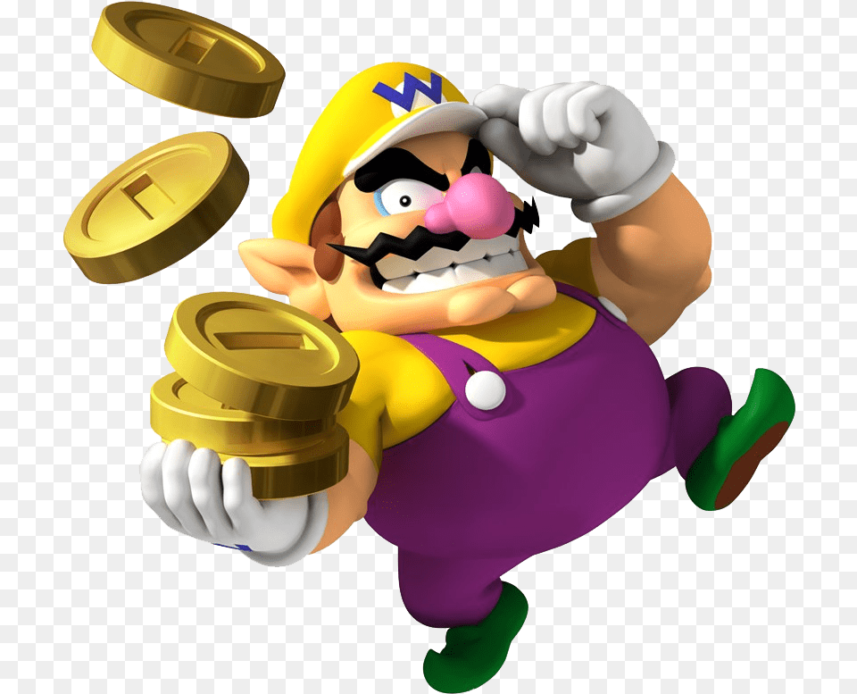 Wario With Coins, Baby, Person, Tape, Face Png