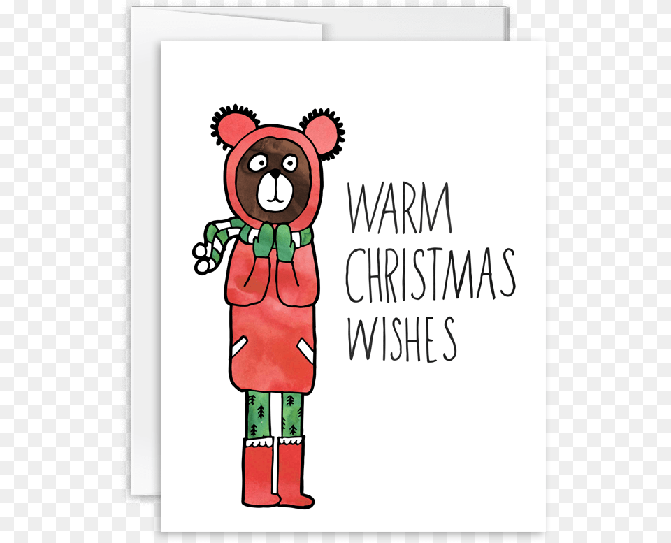 Warm Christmas Wishes Hand Drawn Watercolor Bear Holiday Cartoon, Animal, Mammal, Wildlife, Nutcracker Png Image