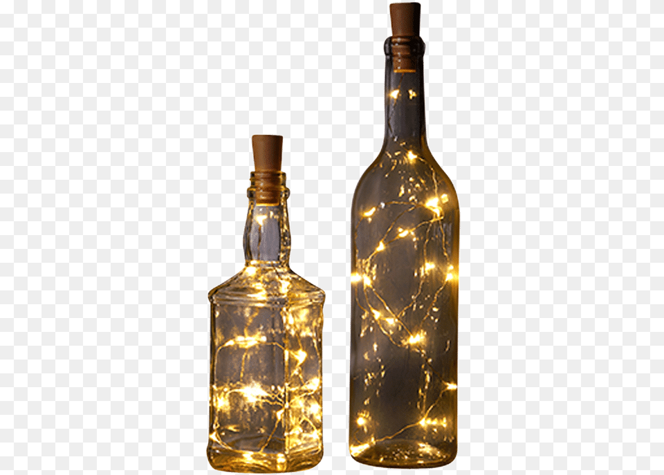 Warm Cork String Lights Glass Bottle, Alcohol, Wine, Liquor, Wine Bottle Png