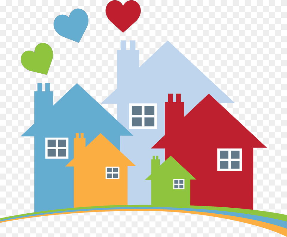 Warm Hearts Homes Houses Background, Neighborhood, Scoreboard, Outdoors Free Png