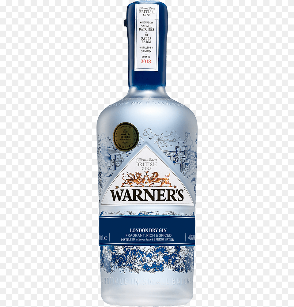 Warners London Dry Gin, Alcohol, Beverage, Liquor, Bottle Free Png Download