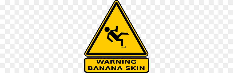 Warning Banana Skin Clip Art Sign, Symbol, Road Sign Free Png Download